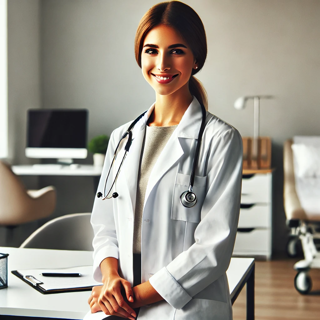 Médica em consultório